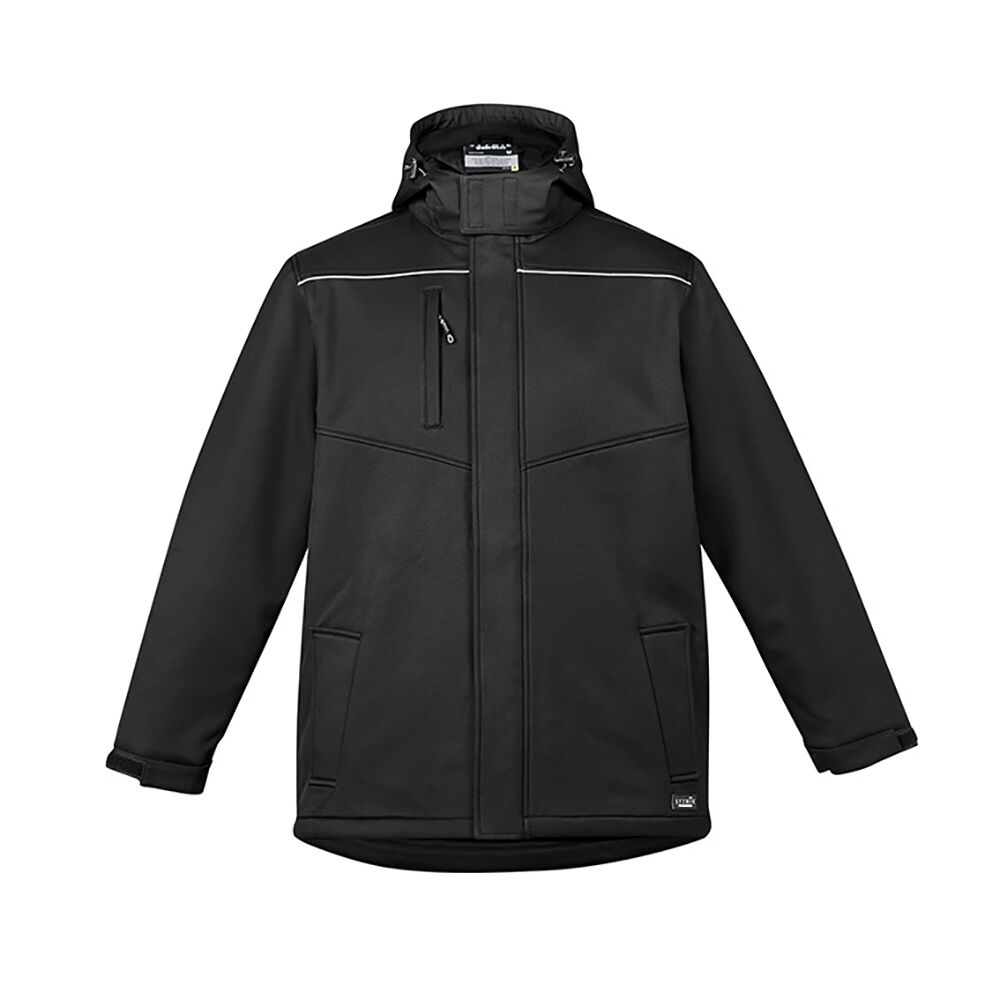 ZJ253BK-Unisex-Antarctic-Softshell-Taped-Jacket-Black-by-Syzmik-Workwear Unisex Antarctic Softshell Taped Jacket - Syzmik Workwear